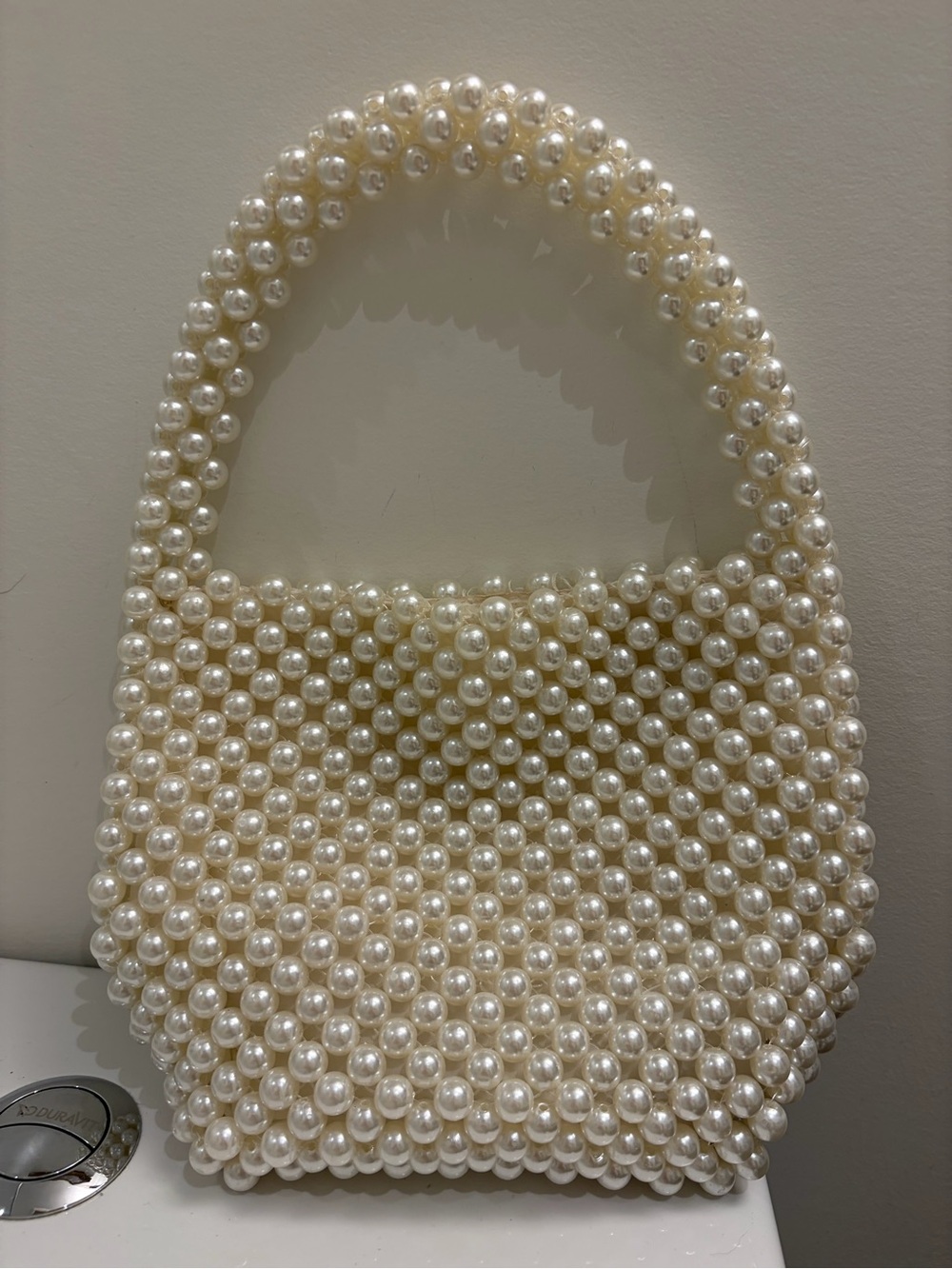 Pearl Beaded Ivory Bag